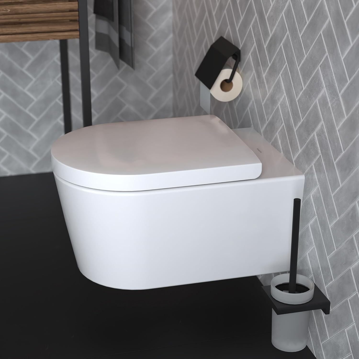 Туалетний йоржик Hansgrohe AddStoris, Matt Black (41752670) ціна 3936 грн - фотографія 2