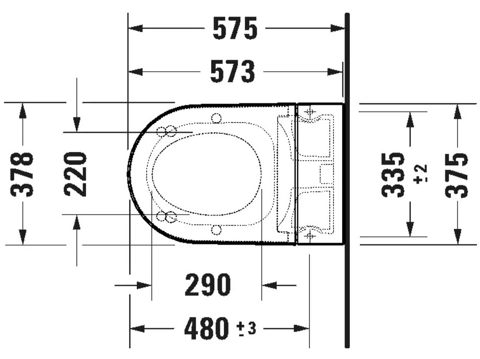 Duravit SensoWash Starck f Plus (650000012004320) Габаритні розміри