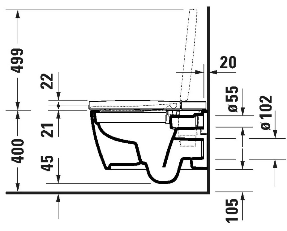 Duravit SensoWash Starck f Plus (650000012004320) Габаритні розміри