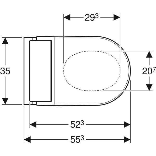 Geberit AquaClean Tuma Comfort (146.294.FW.1) Габаритні розміри