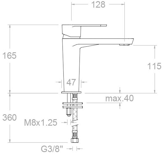 Ramon Soler ALEXIA М Matt Nickel (3604NC36A302177) Габаритные размеры