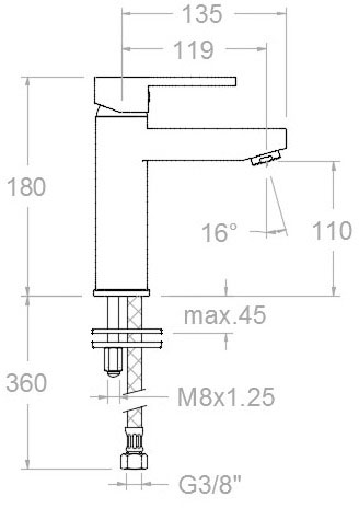 Ramon Soler Drako S2 Chrome (330433A300822) Габаритные размеры