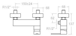 Ramon Soler Kuatro NK Chrome (4928MK256920) Габаритные размеры