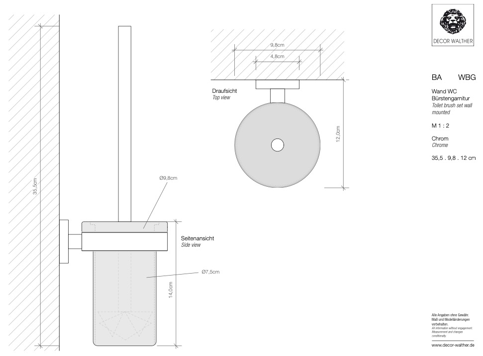 Decor Walther BA WBG Basic (0531060) Габаритні розміри