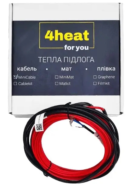 Інструкція кабель до теплої підлоги 4Heat MiniCable/18-75Вт, 4.2 м