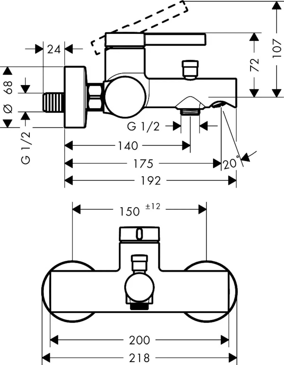 Hansgrohe Zesis S 74420670 Габаритні розміри