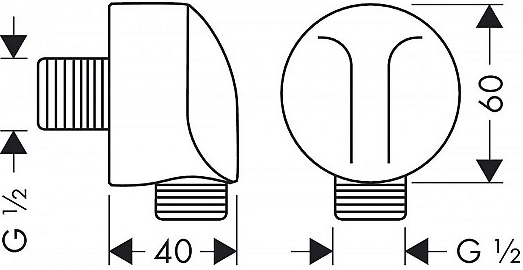 Hansgrohe Fixfit E 27454670 Габаритні розміри