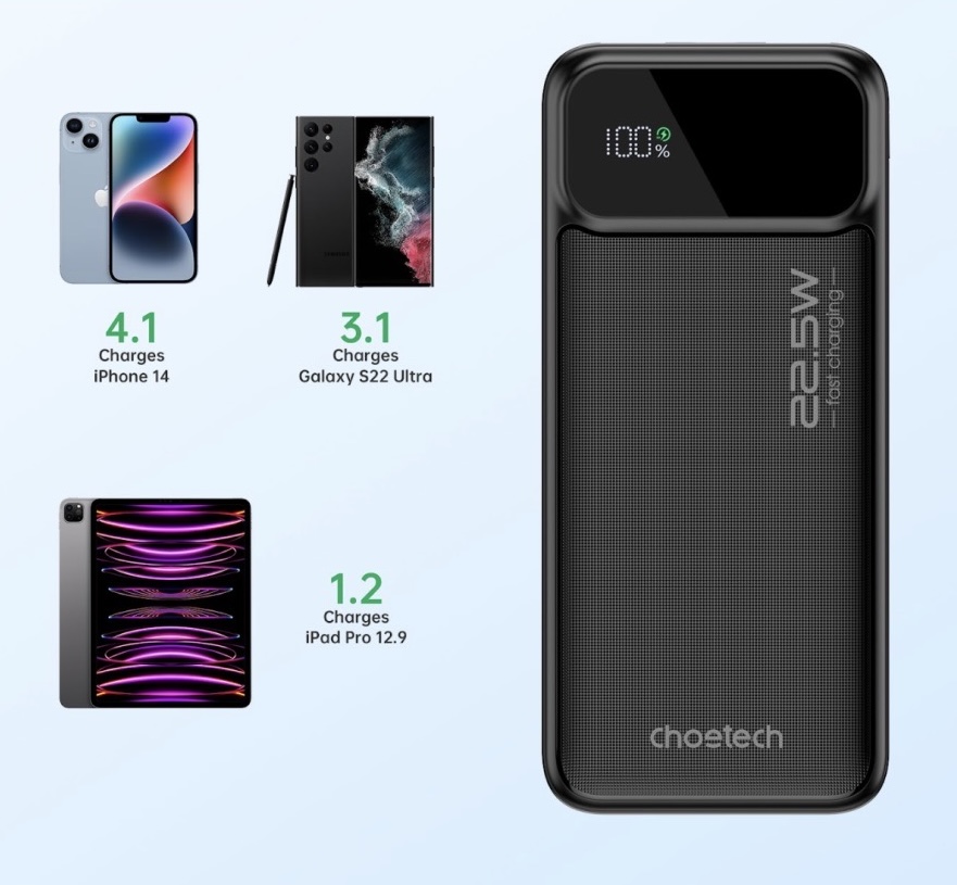 Повербанк Choetech B729 20000mAh PD 22.5W Black (B729-BK) инструкция - изображение 6