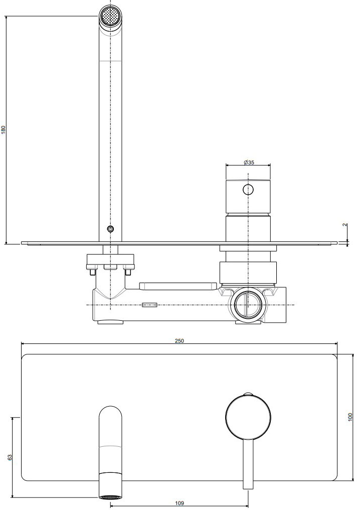 Paffoni Light Chrome LIG105CR Габаритні розміри