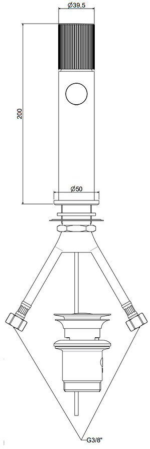 Paffoni Jo Matt Black JO075NO Габаритные размеры