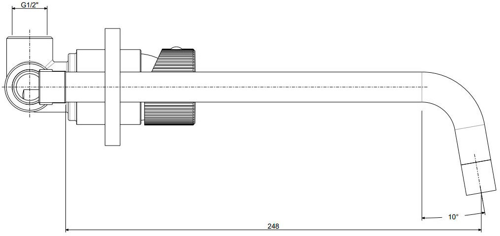 Paffoni JO007 Chrome JO007CR70 Габаритні розміри