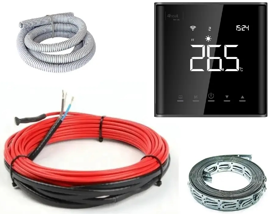 Комплект теплого пола 4Heat CableKit Sensor-75 4,2м + терморегулятор AE-669 цена 2795 грн - фотография 2