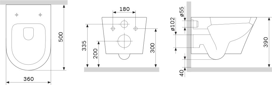 AM.PM Sense FlashClean C741701SC Габаритные размеры