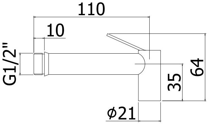 Paffoni Tweet Round Mix Bronze ZDUP110BR Габаритні розміри