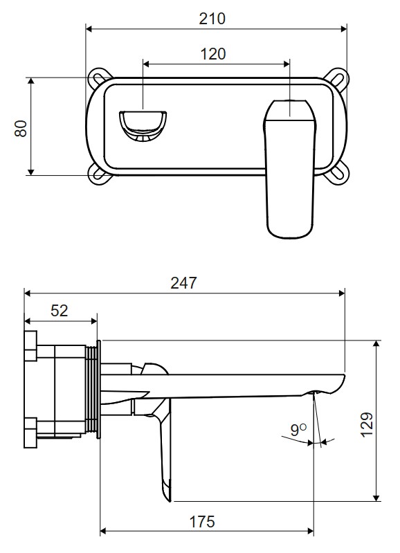 Excellent Clever 2.0 (AREX.4115BS) Чорний Габаритні розміри