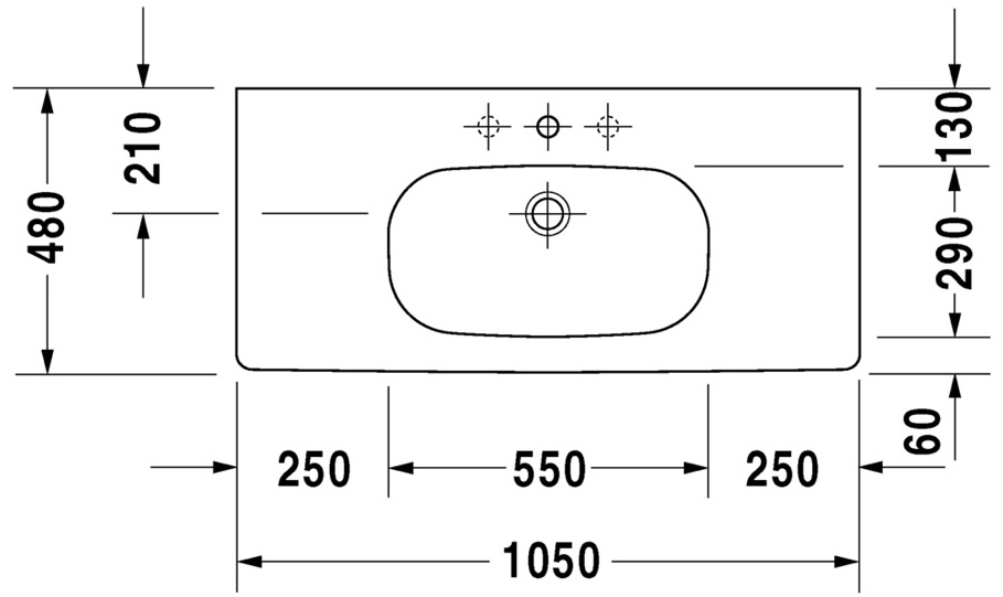 Duravit D-Code (03421000002) Габаритные размеры