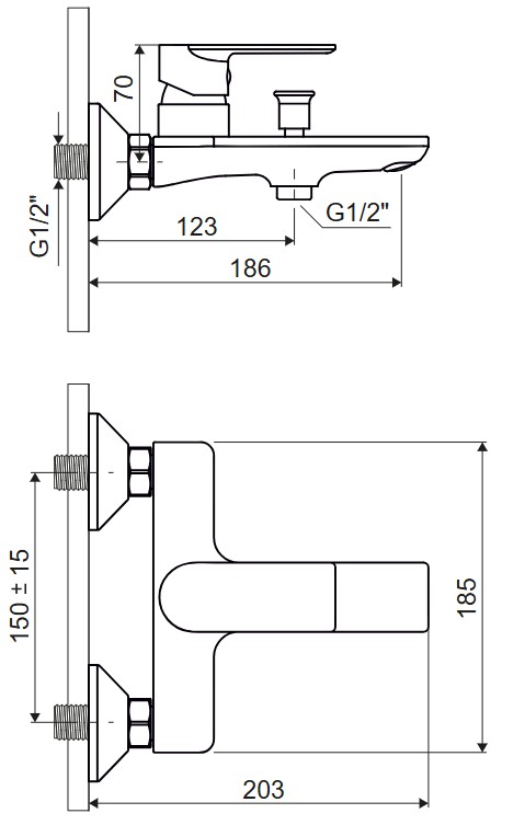 Excellent Glad (ARNL.1105GL) Золото Габаритні розміри