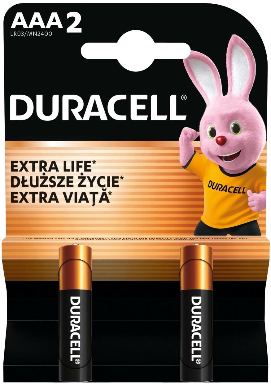 Лужні батарейки Duracell AAA (LR03) MN2400 Basic 2 шт (5000394077133)