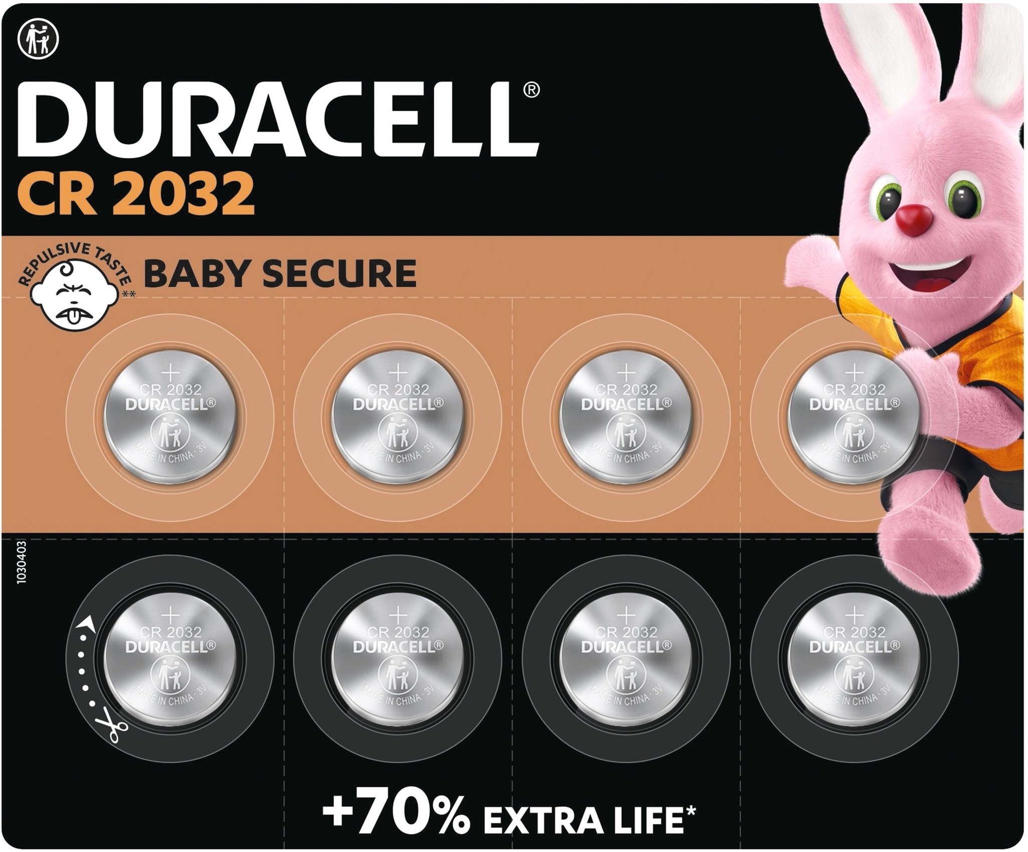 Специальная литиевая батарейка типа «таблетка» Duracell 2032, 3В, 8 шт DL2032/CR2032 (5000394168442) цена 0 грн - фотография 2