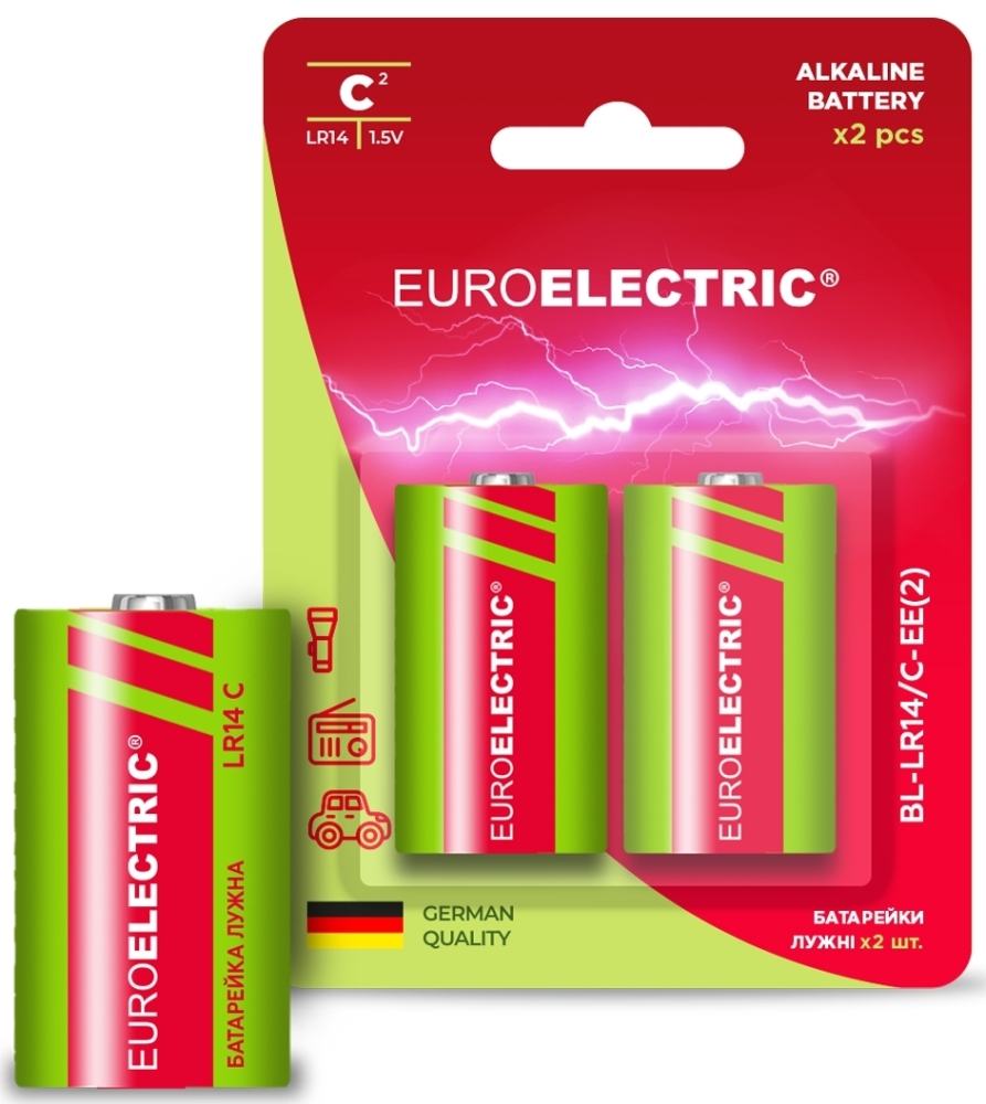 Euroelectric C LR14 1.5V blister 2 шт