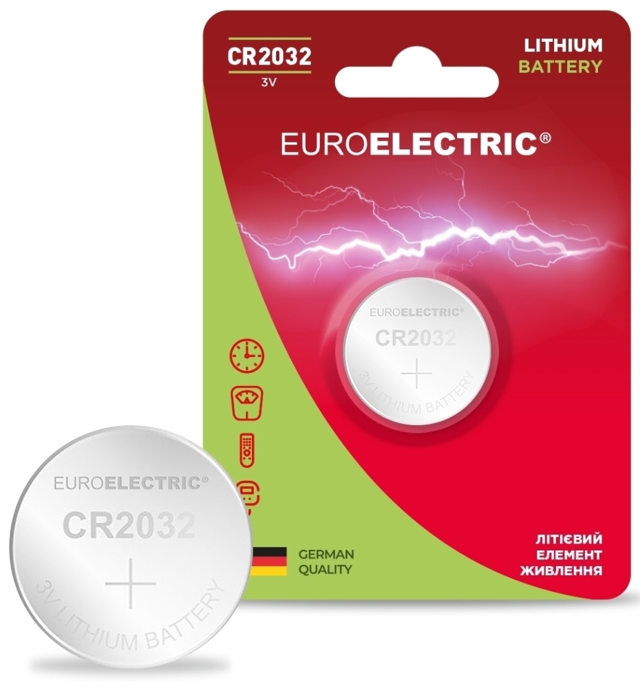 Euroelectric літієва CR2032 3V blister 1шт