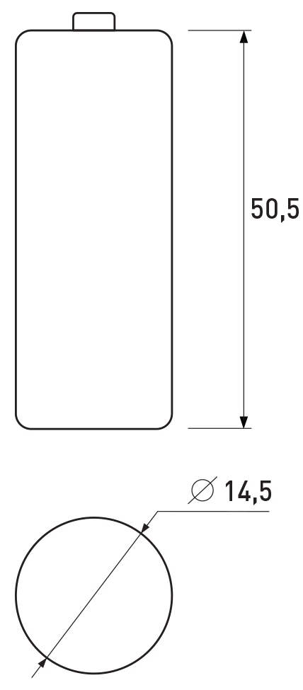 Euroelectric щелочная AA LR6 1.5V пленка 4 шт Габаритные размеры