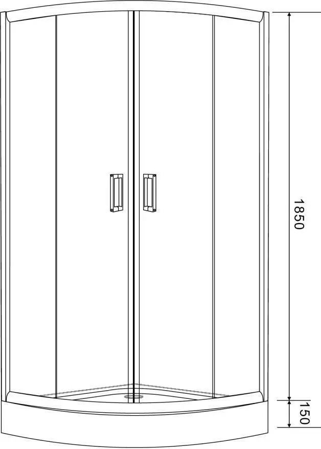 Eger Tisza BS 90x90x185 см (599-021-BS/1) Габаритные размеры