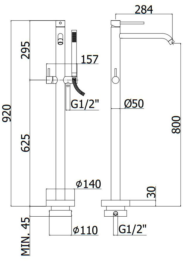 Paffoni Light Chrome LIG032CR Габаритні розміри