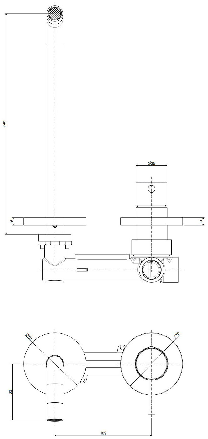 Paffoni Light 245 Matt Black LIG106NO70 Габаритні розміри