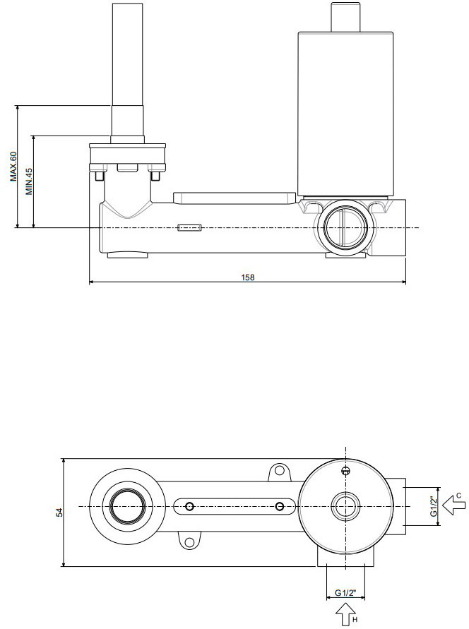 Paffoni Light 245 Matt Black LIG106NO70 Габаритні розміри