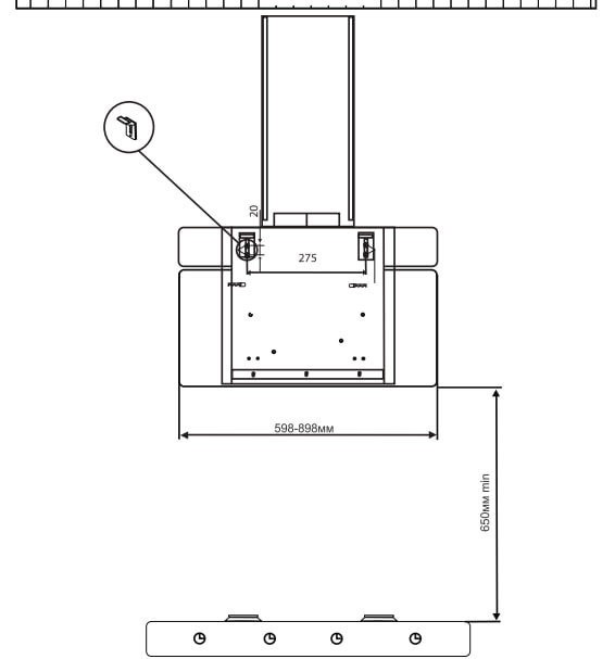 Luxell DA6-830B Габаритні розміри