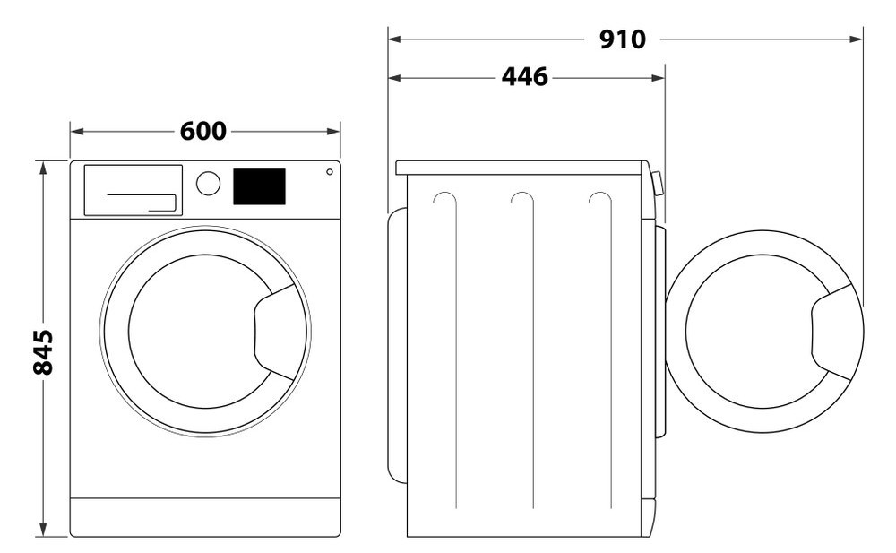 Indesit IM 602B MY TIME UA Габаритные размеры