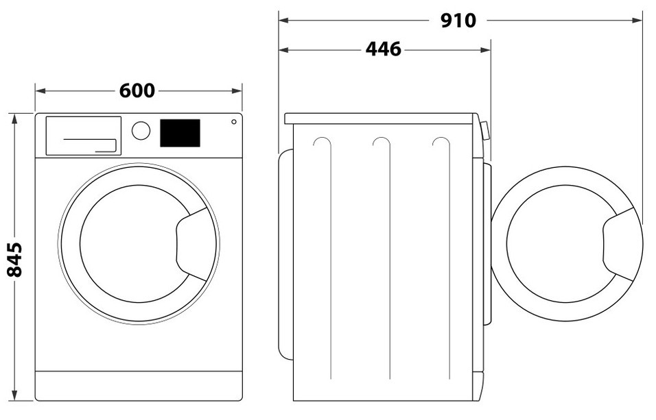 Indesit IM 600 MY TIME UA Габаритні розміри