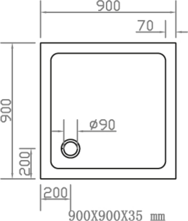 Volle Compuesto 90x90x3.5 см (4487.12909007) Габаритні розміри