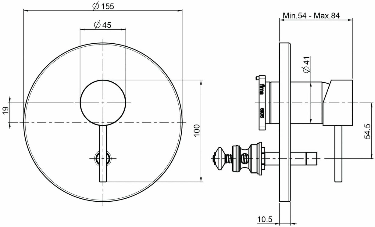 Fima Carlo Frattini Spillo Up (F3039X2NS) Габаритные размеры