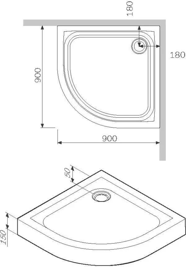 AM.PM Like 95x95 (W83UT-315-090W) Габаритные размеры