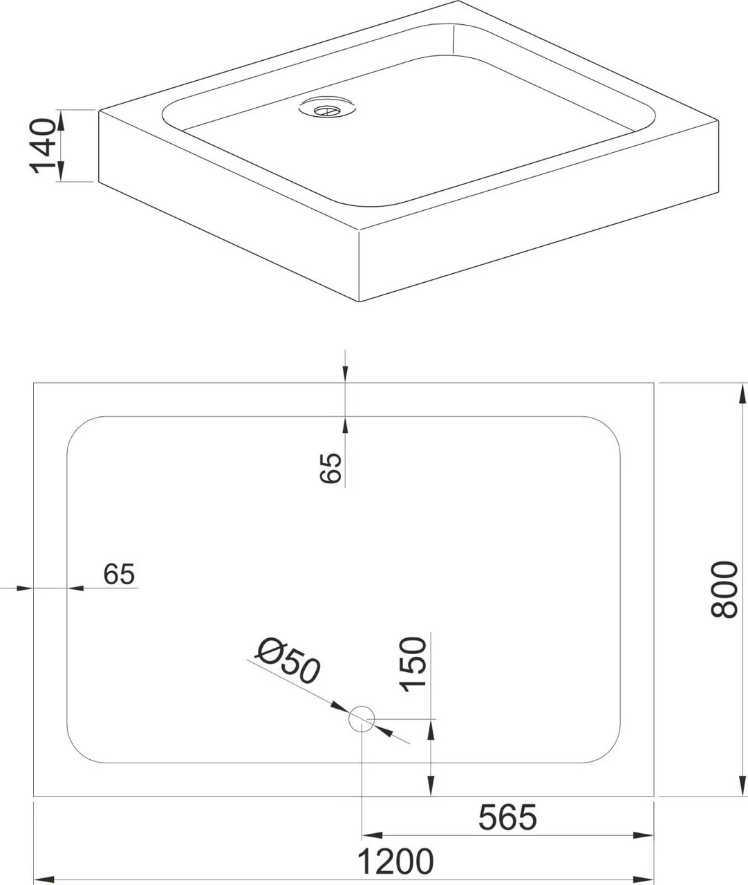 Volle 80x120x14см (4400.133007) Габаритні розміри