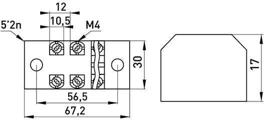 E.NEXT e.tc.protect.25.4, 25А, 4 полюса (p056007) Габаритні розміри