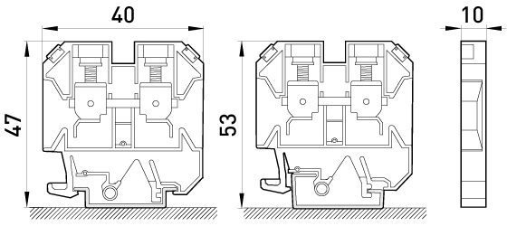 E.NEXT e.tc.din.pro.10, без кришки (p049004) Габаритні розміри