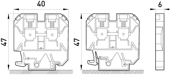 E.NEXT e.tc.din.pro.2.5, без кришки (p049001) Габаритні розміри