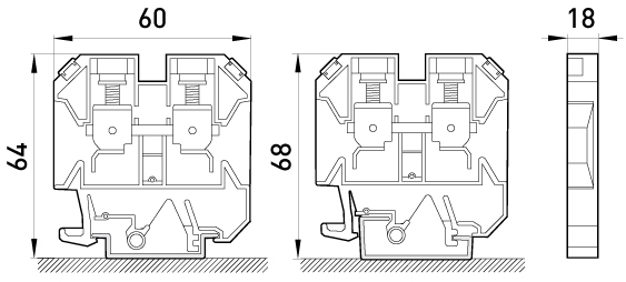 E.NEXT e.tc.din.pro.35, без кришки (p049006) Габаритні розміри