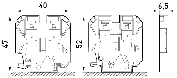 E.NEXT e.tc.din.pro.4, без крышки (p049002) Габаритные размеры