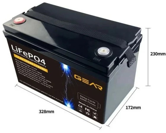 Gear LiFePO4 12.8V 100Ah Габаритні розміри