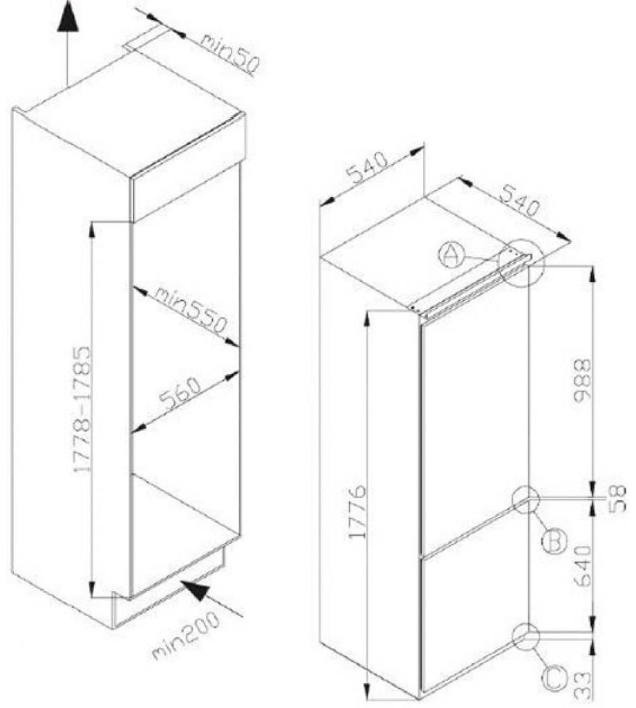 Hansa BK316.3AA Габаритные размеры