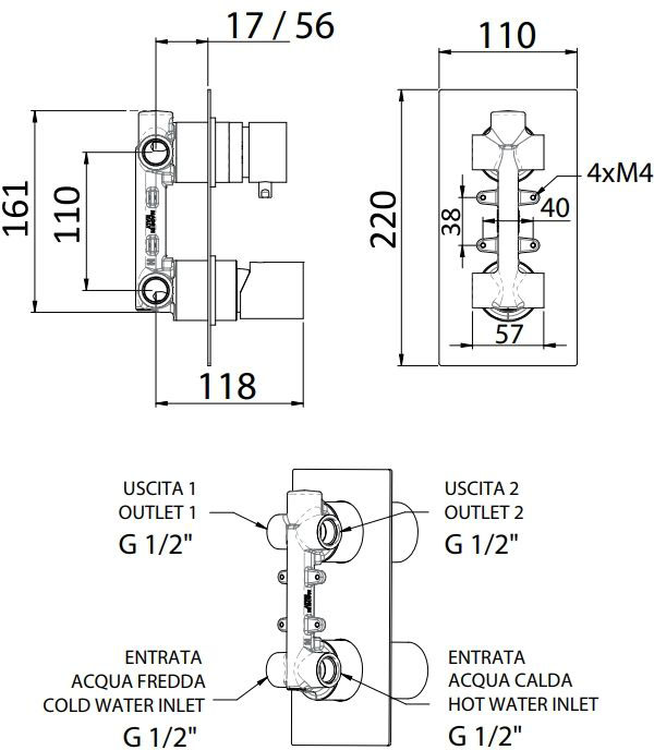 Mariani Avenue Chrome (173AV5P2) Габаритные размеры