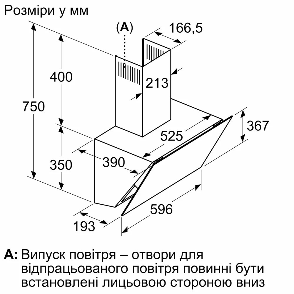 Bosch DWK66PJ60T Габаритні розміри