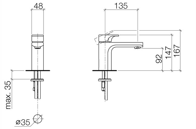 Dornbracht Cult Chrome (33521960-00) Габаритні розміри