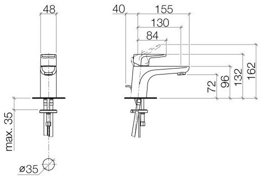 Dornbracht Subway (33500935-00) Габаритні розміри