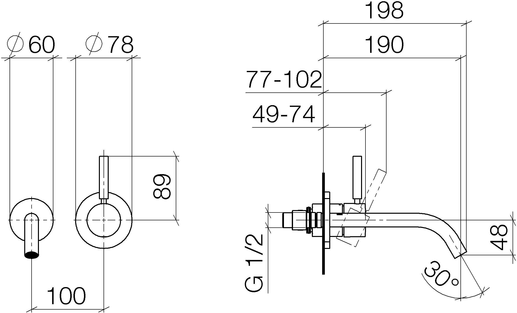 Dornbracht Meta (36860660-00) Габаритні розміри