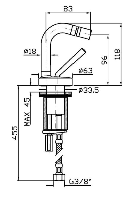 Zucchetti Isystick ZP1336 Габаритные размеры